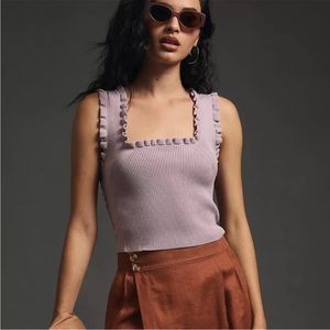 Anthropologie lavender bow back sweater tank size small worn once